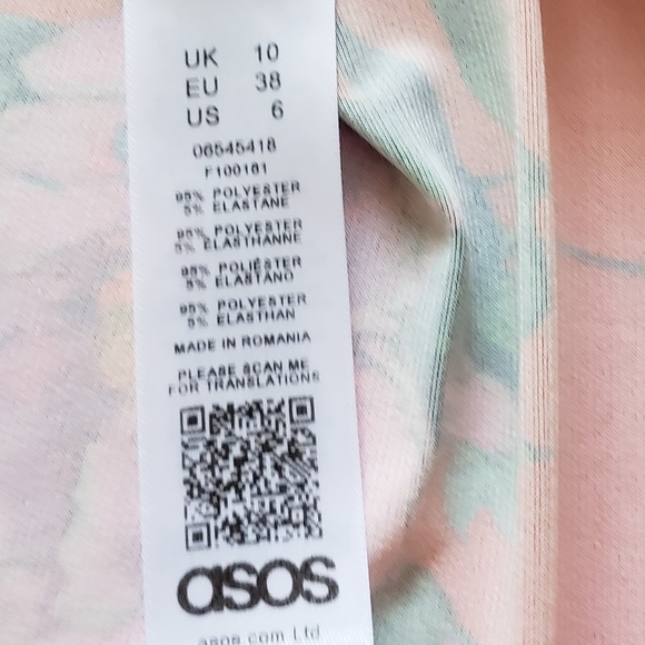 ASOS V Neck Floral Midi Dress Elastic Waist Dress - Picture 8 of 8